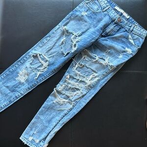 Zara Premium Wash distressed denim Straight us sz 2